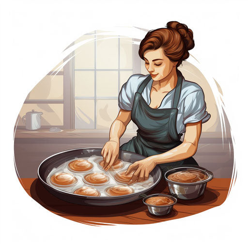 Chiaroscuro Art of Baking on White Background