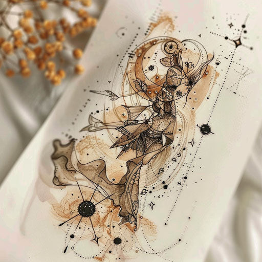 Whimsical Virgo constellation tattoo sketch