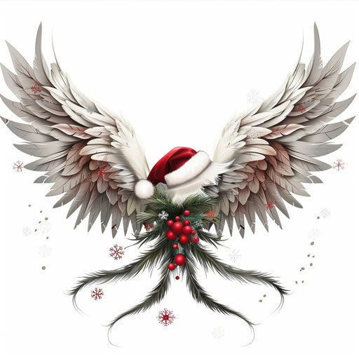 Christmas clipart images with photo realistic style and detailed wings