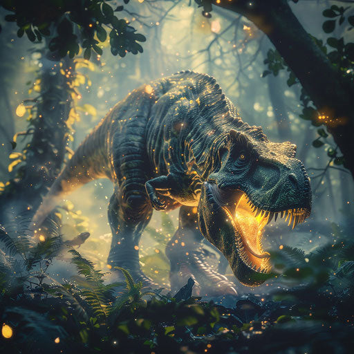 T-rex in a magical primeval setting
