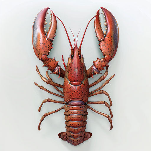 Realistic lobster clipart on flat white background