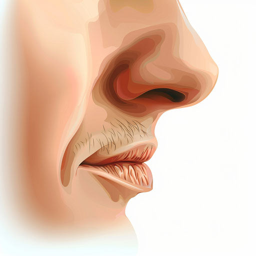 Realistic nose illustration on flat white background