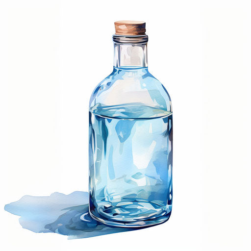 Water Bottle Clipart in Oil Painting Style