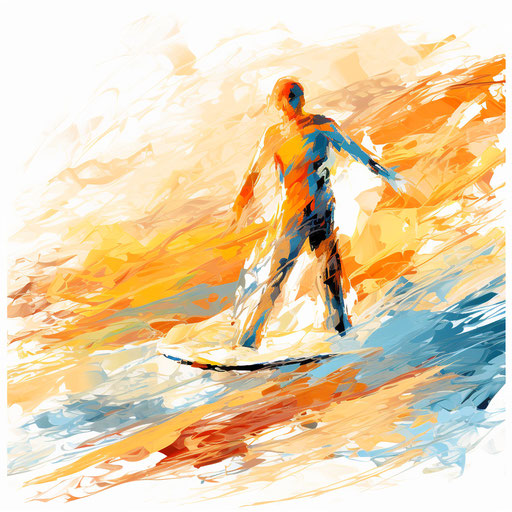 Impressionistic Art board clipart on white background