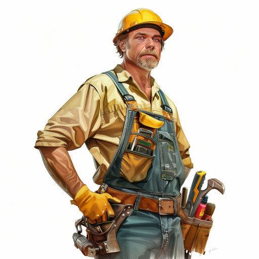 Handyman clipart in a photo realistic style