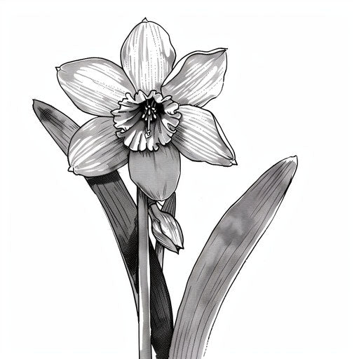 December birth flower in graphic novel style