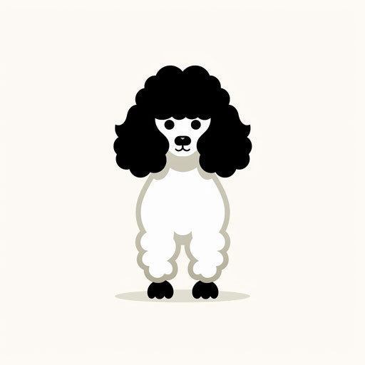 Minimalist style poodle illustration on white background