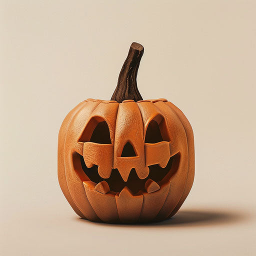 Realistic pumpkin clipart on flat cream background