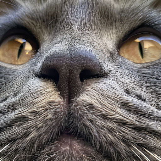 Chubby cat closeup of the face