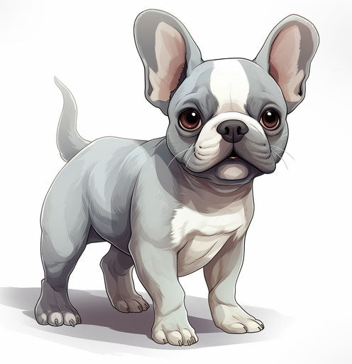 French Bulldog in cartoon style