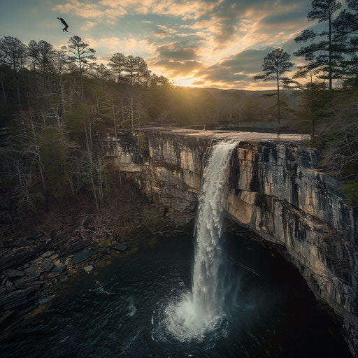 Noccalula Falls, Alabama, with extreme sports enthusiasts