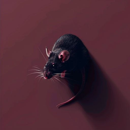 Flat maroon background with mice clipart and shadows