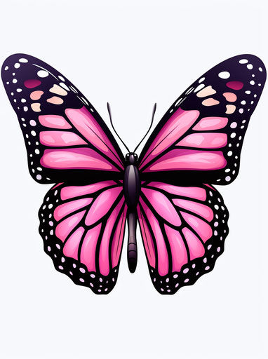 Pink and black monarch butterfly, realistic yet stylized, animated gifs