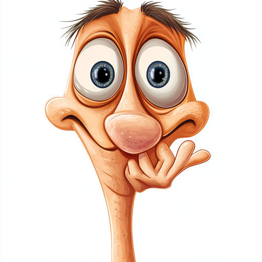 Humorous caricature of a nose with human characteristics