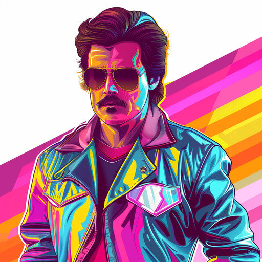 80s clipart in photo realistic style with dynamic lighting and vivid colors