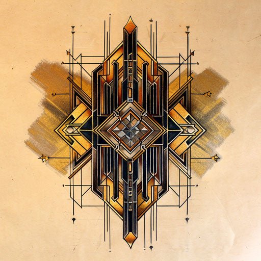 Symmetrical crystal pattern tattoo sketch