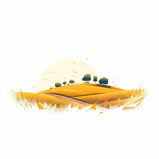 Field clipart in minimalist style, on white background