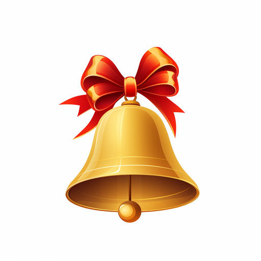 Minimalist Christmas bell clipart on white background