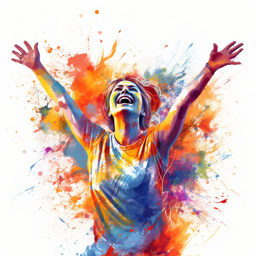 Holi clipart in the style of Impressionistic Art, on white background
