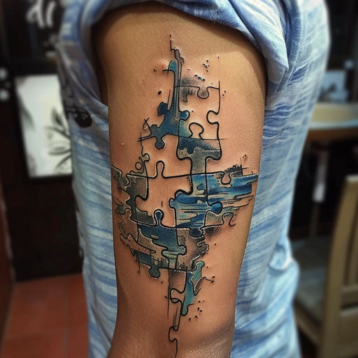 A puzzle piece tattoo