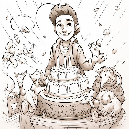 Happy birthday coloring page