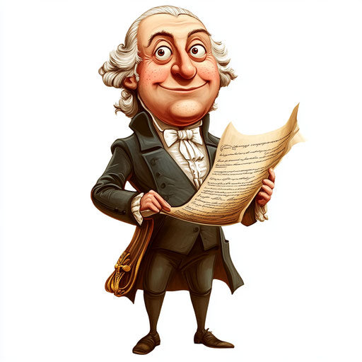 Humorous caricature of a constitution caricature with human characteristics