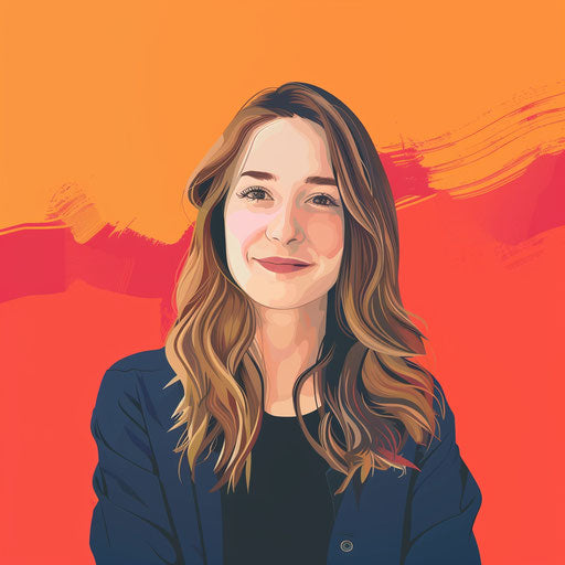 Illustration of me in photo realistic style with random color background