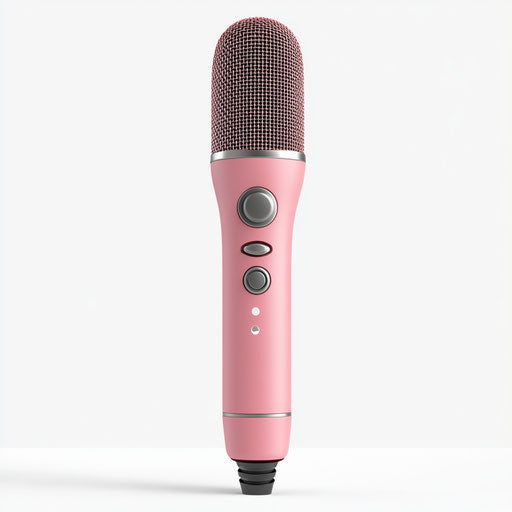 3D microphone on flat white background, isolated clipart
