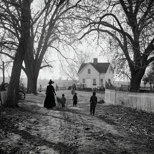 Halloween Stroll Along a Dirt Path