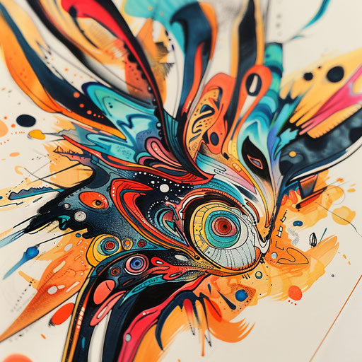 Expressionist tattoo sketch of a Batok pattern