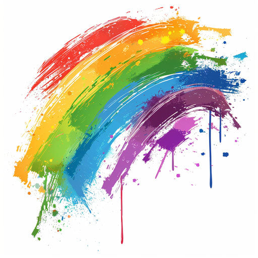 Artistic flat clipart style rainbow tattoo sketch