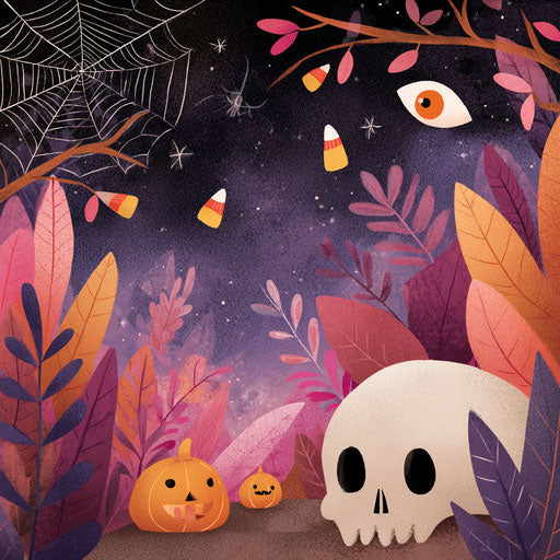 Stylized Halloween Scene with a Whimsical Atmosphere