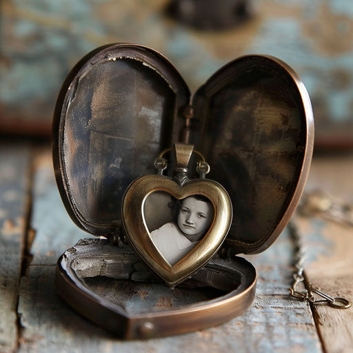 Cherished Photograph in Heart-Shaped Locket