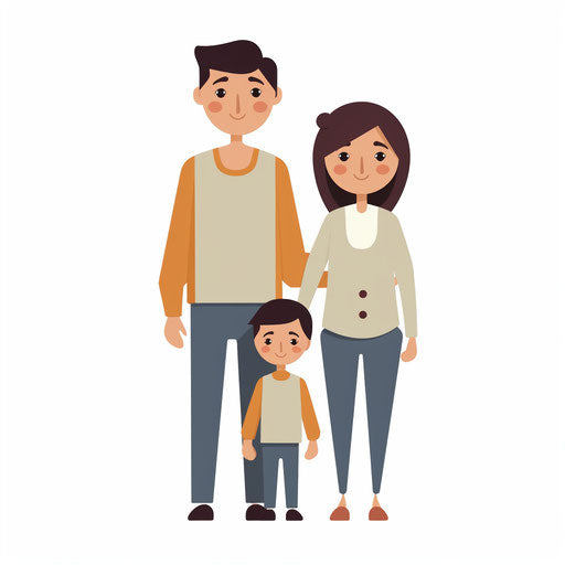 Parents clipart in minimalist style, on a white background