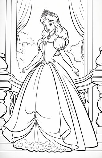 Princess coloring pages, artists' style