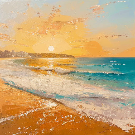 Bondi Beach, Australia, golden sunrise over turquoise waters