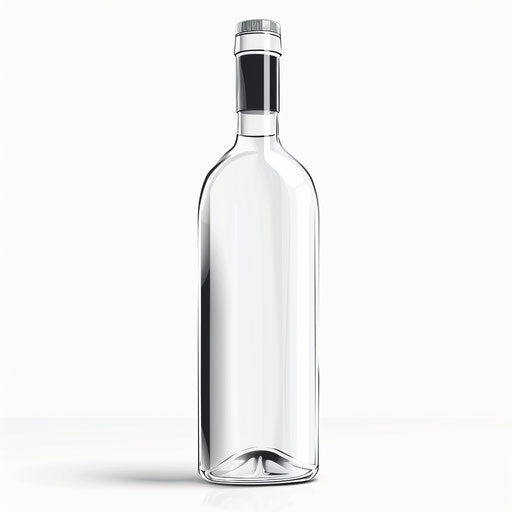 Bottle illustration in a photo realistic style on flat white background