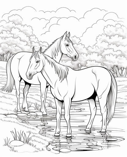 Printable horse coloring pages for kids