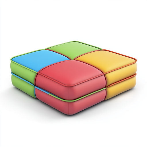 3D Classroom Floor Cushion on flat white background