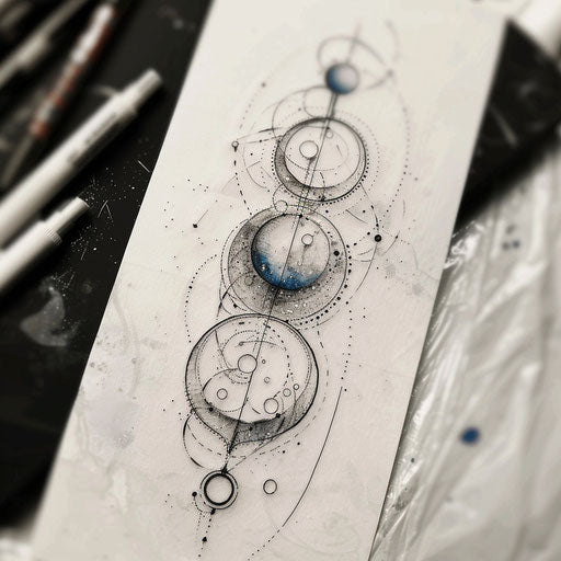 Zen-inspired tattoo sketch of the Taurus constellation