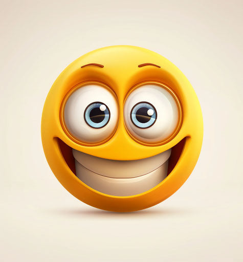Smiley with big eyes and a wide whimsical grin