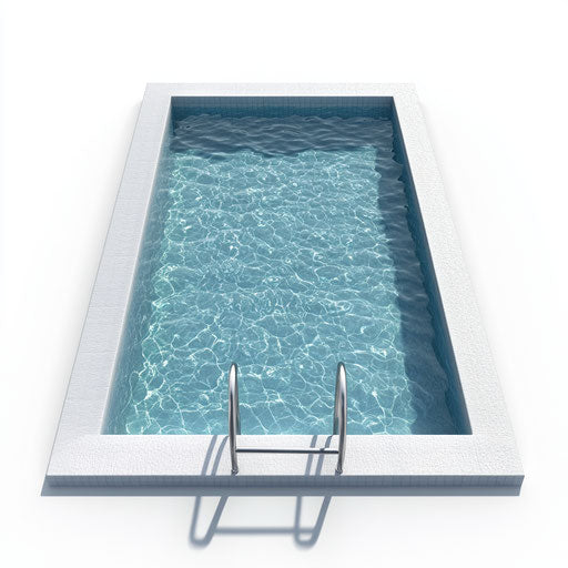3D swimming pool in photo realistic style on flat white background