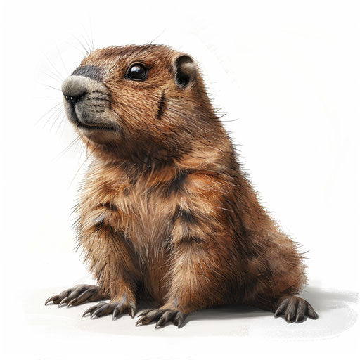 Groundhog clipart in photo realistic style on white background