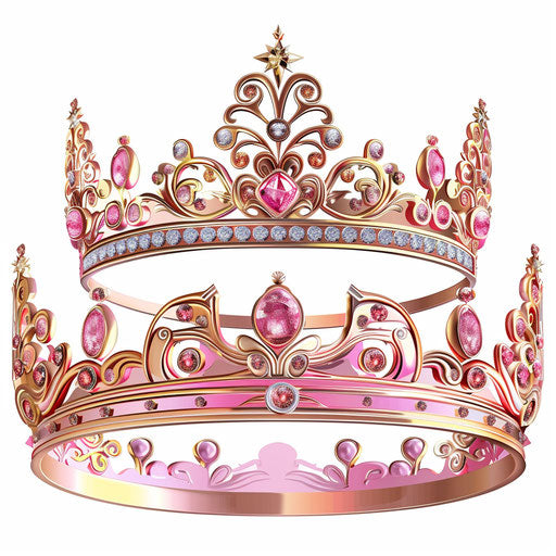 Realistic princess crown clipart on flat white background