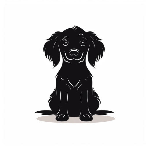 Minimalist dog illustration on white background