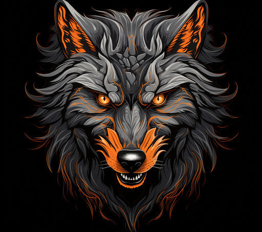Wolf head design for a cartoon character
