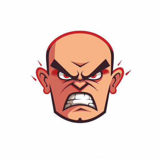 Angry clipart in Minimalist style, on white background