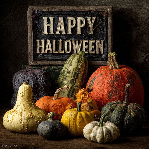 Festive Halloween Still Life Against a Dark Background