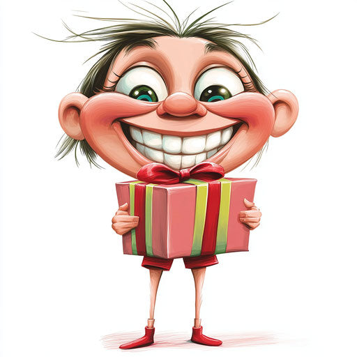 Vector Present Caricature Clipart in SVG and EPS