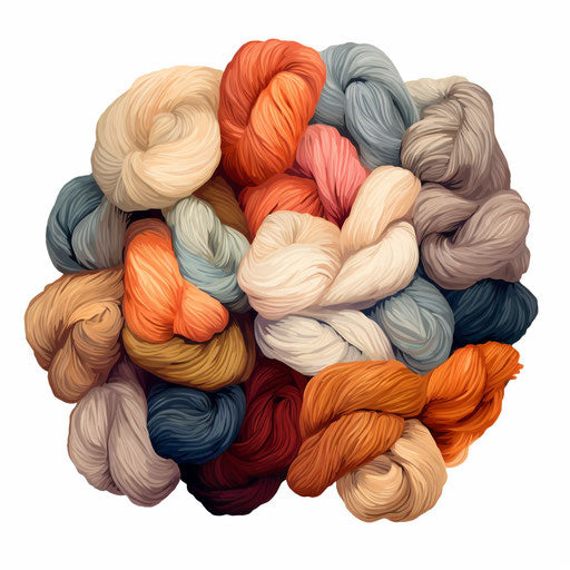 Oil painted wool on white background